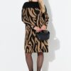 Φόρεμα oversized με μοτίβο zebra