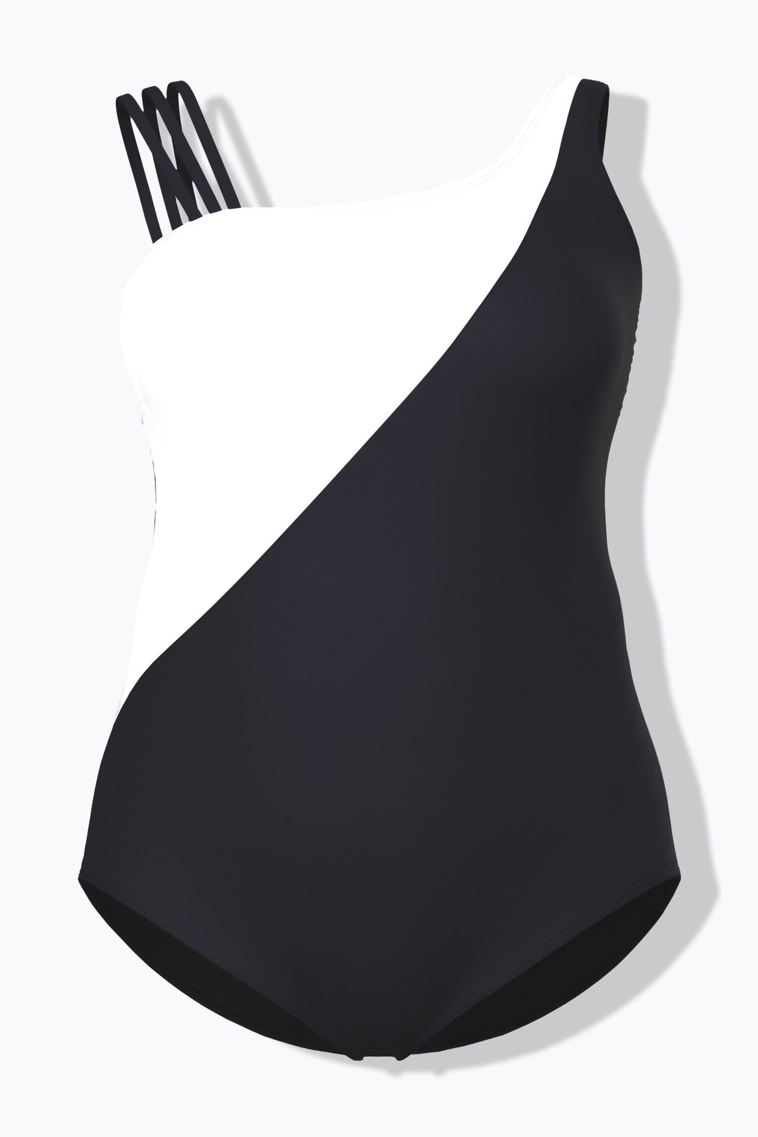 Μαγιό color block με 3 λουράκια και μαλακά cups