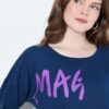 Μπλούζα φούτερ μακρυμάνικη, oversized με τύπωμα και διακοσμητικές ραφές