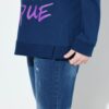 Μπλούζα φούτερ μακρυμάνικη, oversized με τύπωμα και διακοσμητικές ραφές