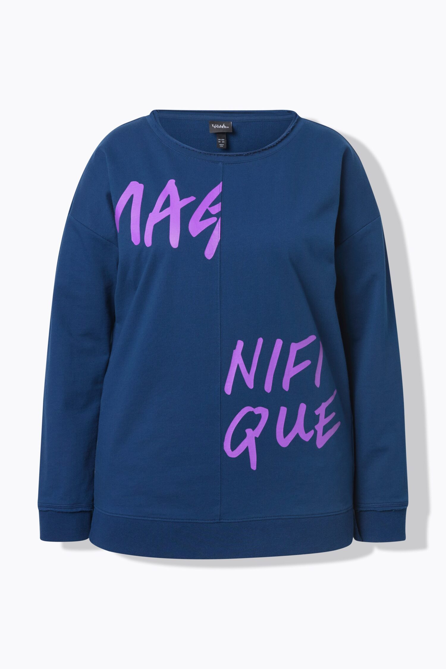 Μπλούζα φούτερ μακρυμάνικη, oversized με τύπωμα και διακοσμητικές ραφές
