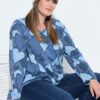 Μπλούζα φούτερ oversized με καρδιές