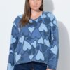 Μπλούζα φούτερ oversized με καρδιές