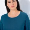 Μπλούζα με μακριά μανίκια, λεπτή, με στρογγυλή λαιμόκοψη