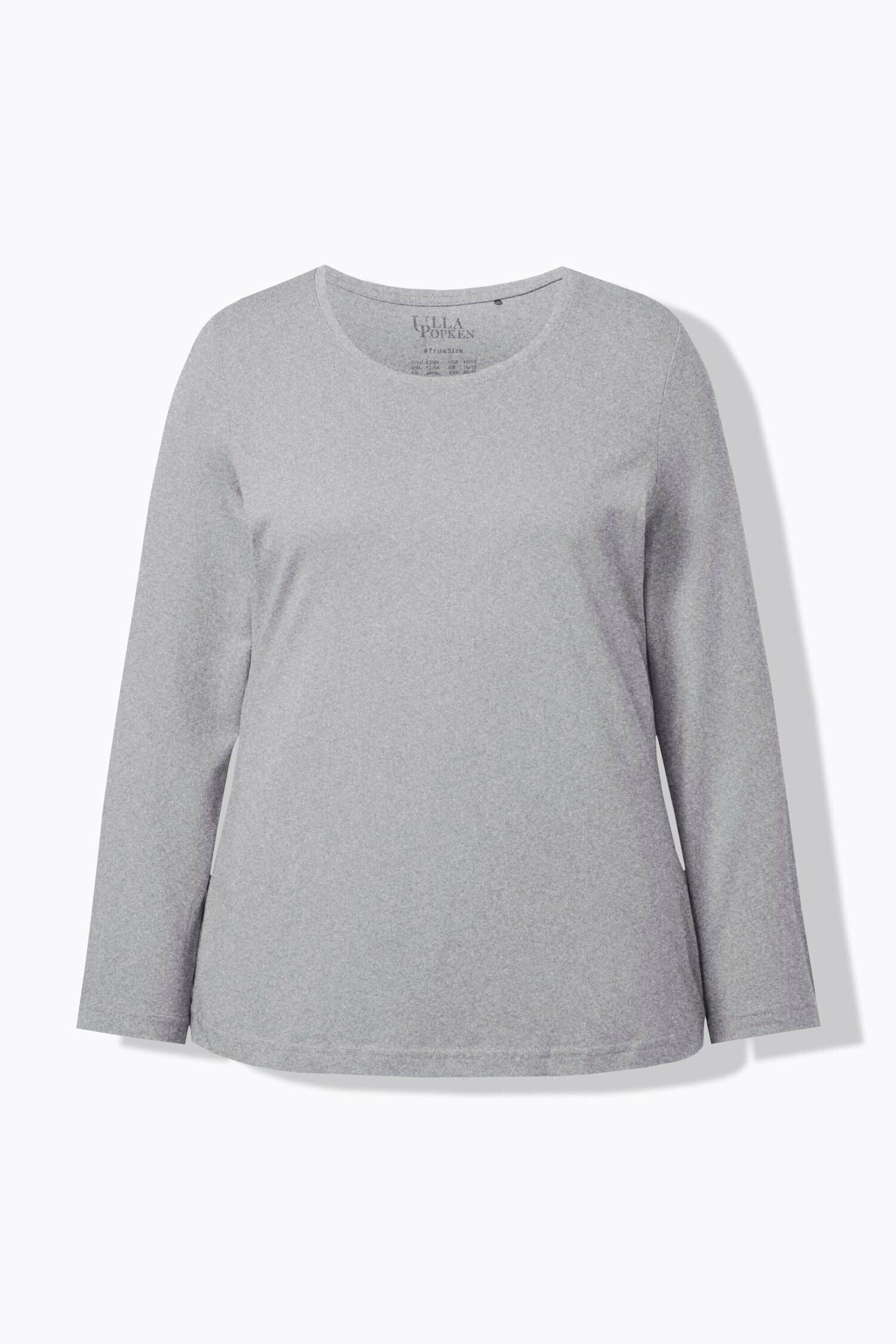 Μπλούζα με μακριά μανίκια, λεπτή, με στρογγυλή λαιμόκοψη