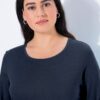 Μπλούζα με μακριά μανίκια, λεπτή, με στρογγυλή λαιμόκοψη