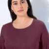 Μπλούζα με μακριά μανίκια, λεπτή, με στρογγυλή λαιμόκοψη
