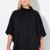 Μπλούζα oversized με όρθιο γιακά και 3/4 μανίκια