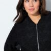Μπουφάν με κλασική εφαρμογή, από teddy fleece με ανάγλυφο σχέδιο