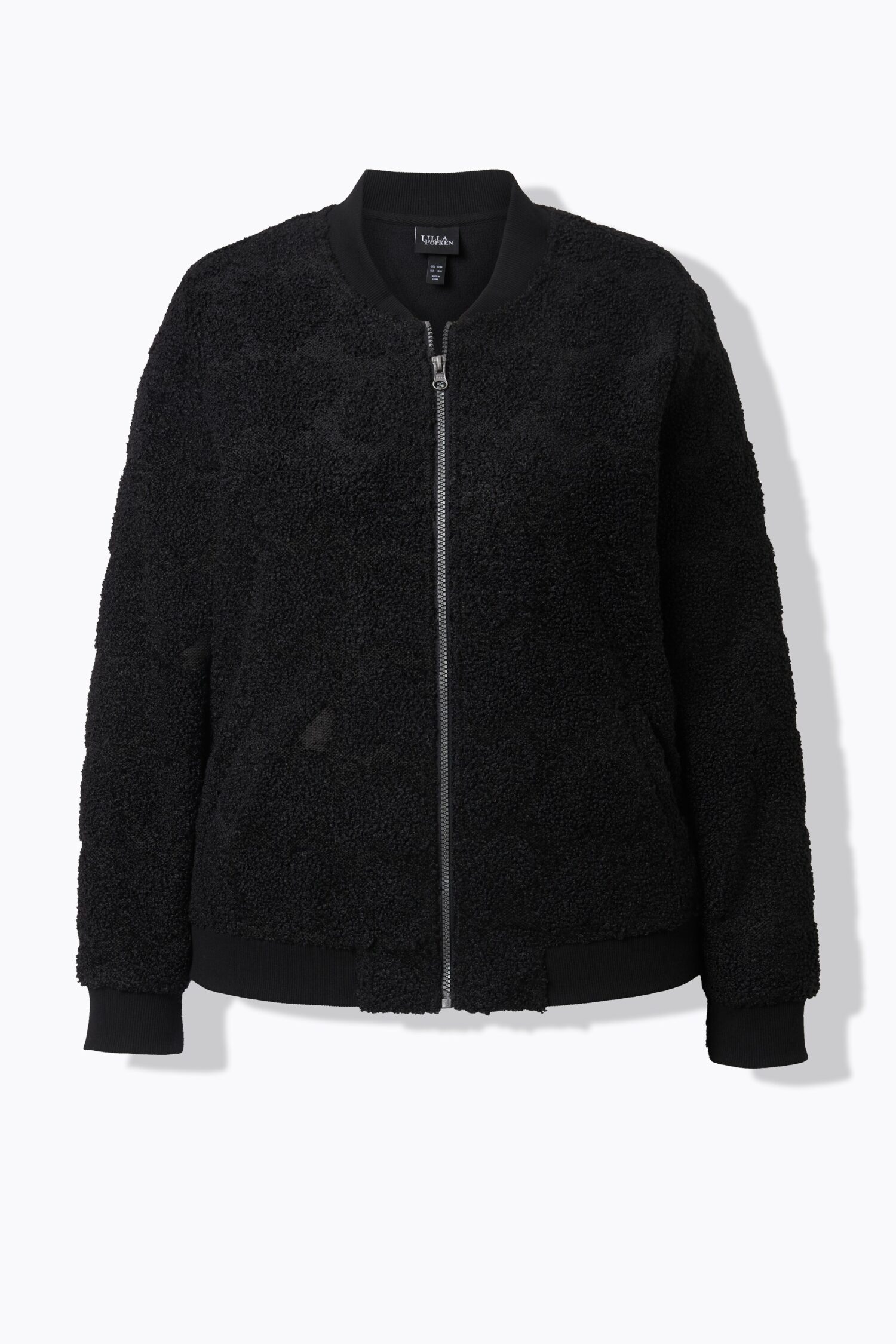 Μπουφάν με κλασική εφαρμογή, από teddy fleece με ανάγλυφο σχέδιο