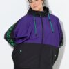 Μπουφάν oversized, αντιανεμικό με κουκούλα