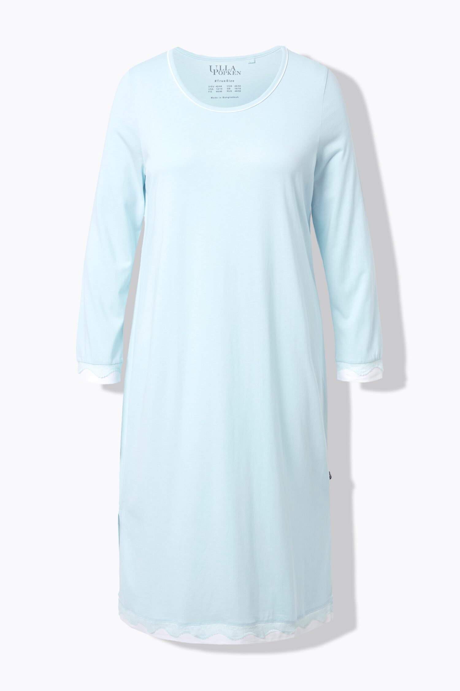 Νυχτικό oversized με δαντέλα στο τελείωμα και μακριά μανίκια