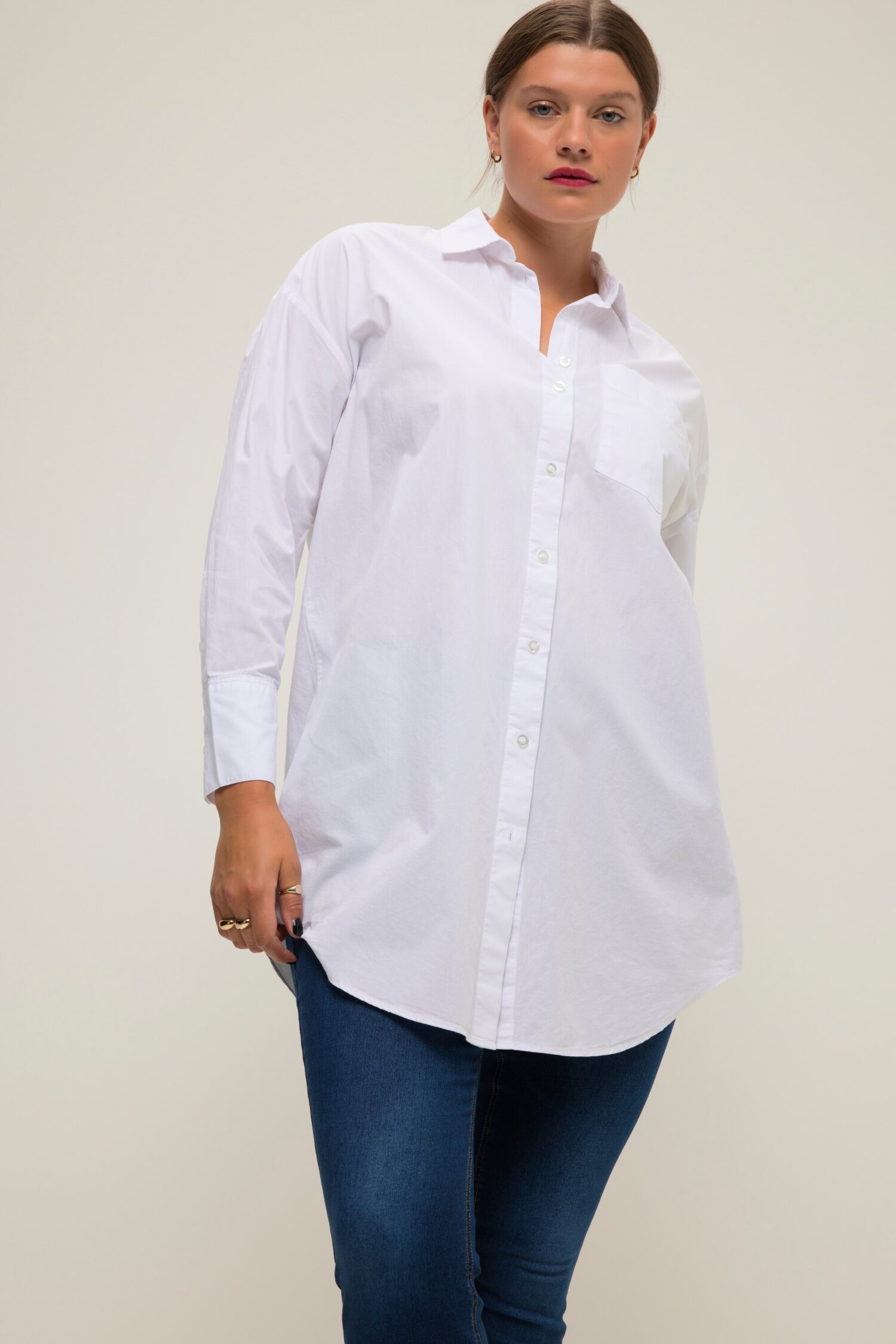 Πουκάμισο μονόχρωμο, μακρύ, oversized