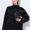 Πουλόβερ oversized με διακοσμητικές πέτρες στο μπροστινό μέρος