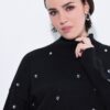 Πουλόβερ oversized με διακοσμητικές πέτρες στο μπροστινό μέρος