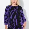 Πουλόβερ oversized με διχρωμία και στρας