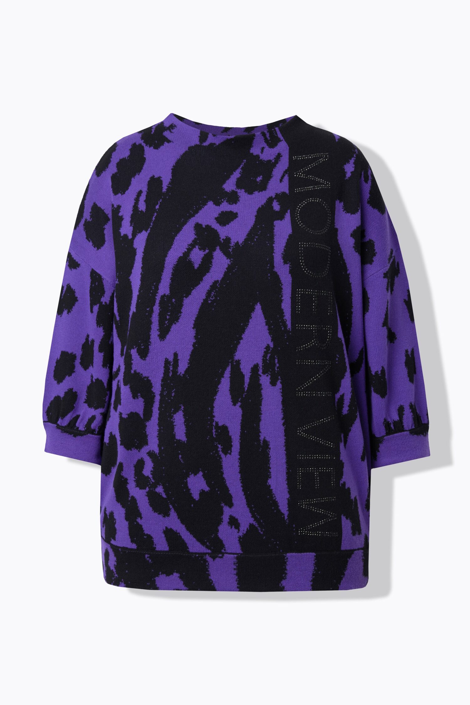 Πουλόβερ oversized με διχρωμία και στρας