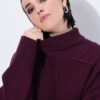 Πουλόβερ ζιβάγκο με άνετη εφαρμογή και ριμπ υφή