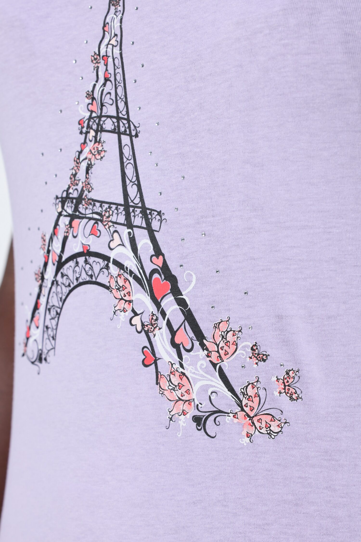 Πυτζάμες σετ με σχέδιο Eiffel Tower και κοντά μανίκια