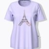 Πυτζάμες σετ με σχέδιο Eiffel Tower και κοντά μανίκια