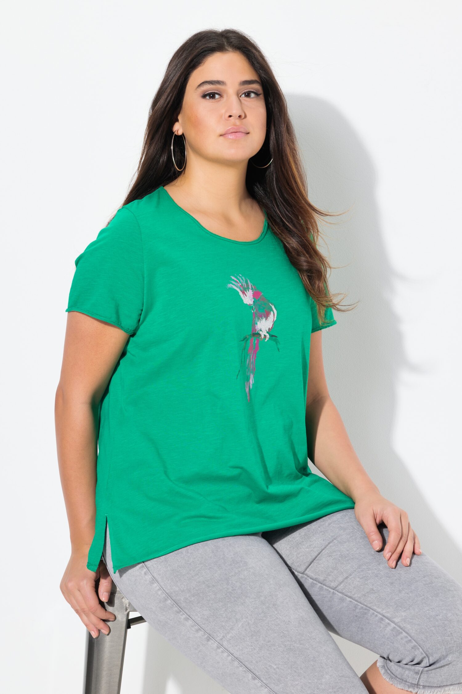 T-Shirt με τύπωμα, στρογγυλή λαιμόκοψη και κοντά μανίκια