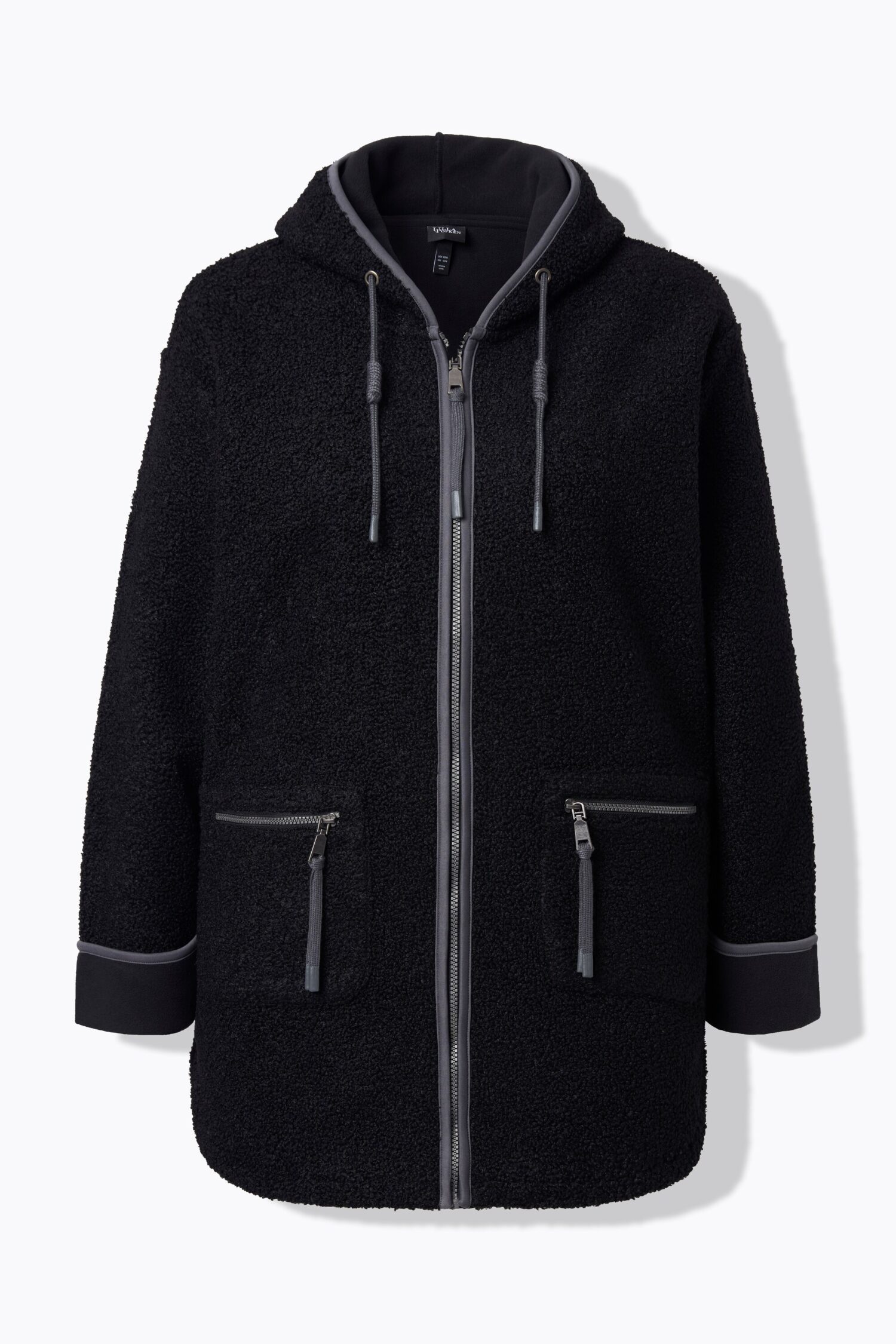 Ζακέτα, από μαλακό teddy fleece στο εσωτερικό και κουκούλα