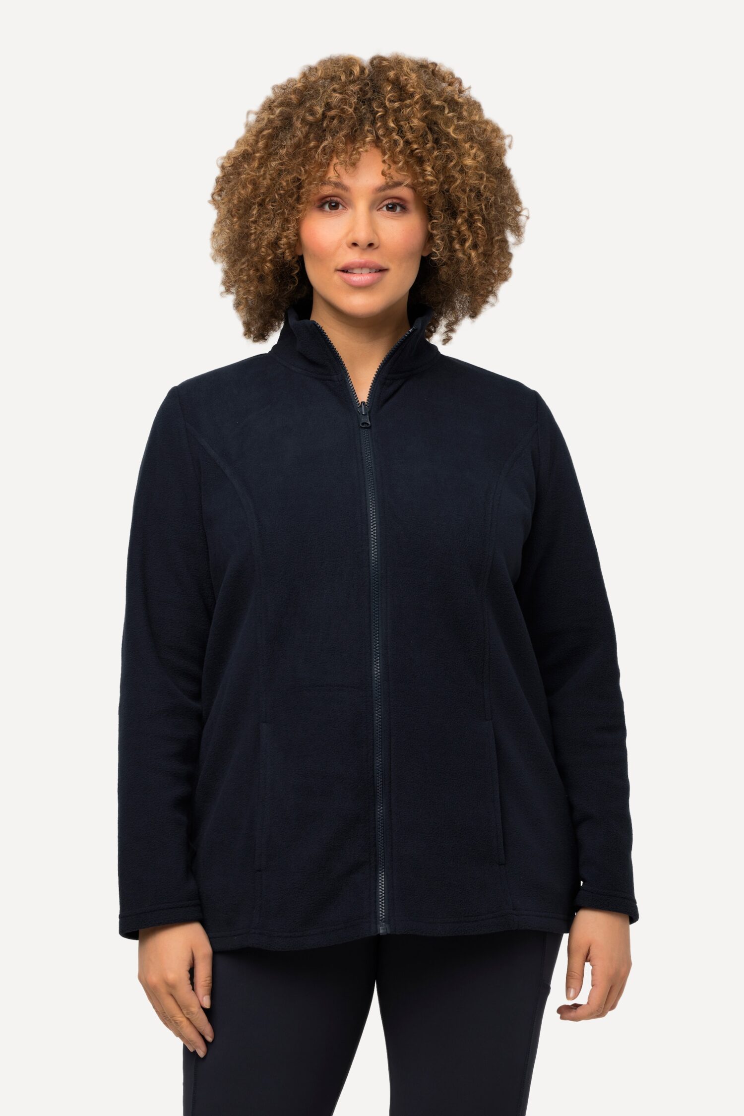 Ζακέτα fleece με φερμουάρ, όρθιο γιακά και μακριά μανίκια