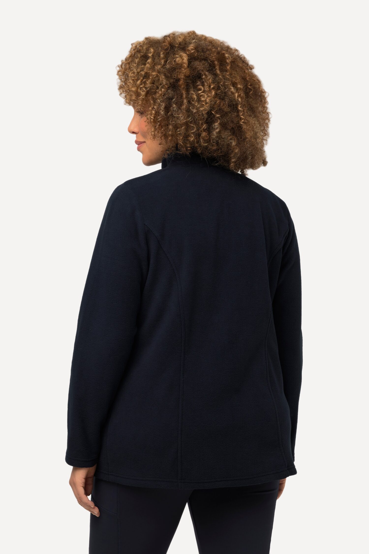 Ζακέτα fleece με φερμουάρ, όρθιο γιακά και μακριά μανίκια