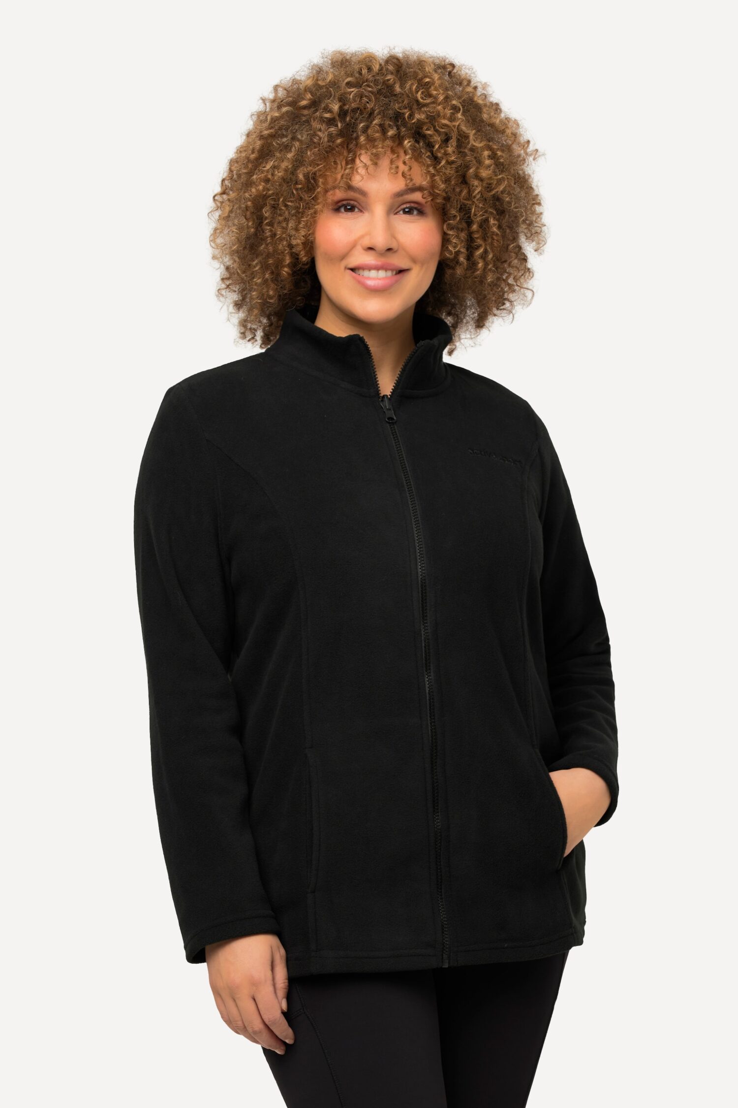 Ζακέτα fleece με φερμουάρ, όρθιο γιακά και μακριά μανίκια