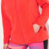 Ζακέτα fleece με φερμουάρ, όρθιο γιακά και μακριά μανίκια