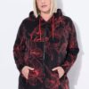 Ζακέτα fleece με κουκούλα και φλοράλ μοτίβο