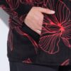 Ζακέτα fleece με κουκούλα και φλοράλ μοτίβο