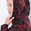 Ζακέτα fleece με κουκούλα και φλοράλ μοτίβο