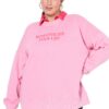 Μπλούζα φούτερ oversized με τύπωμα romanticize και μακριά μανίκια