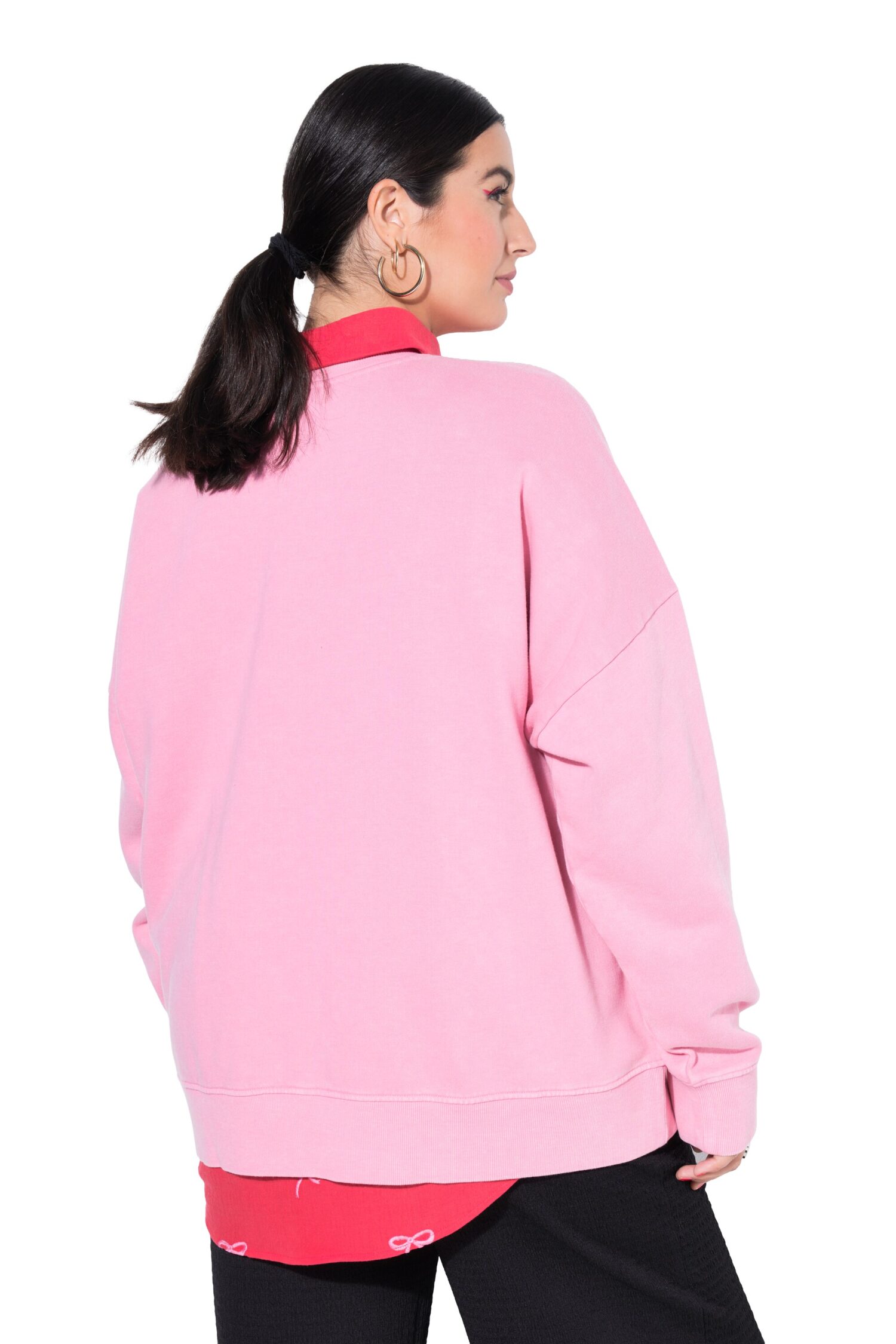 Μπλούζα φούτερ oversized με τύπωμα romanticize και μακριά μανίκια
