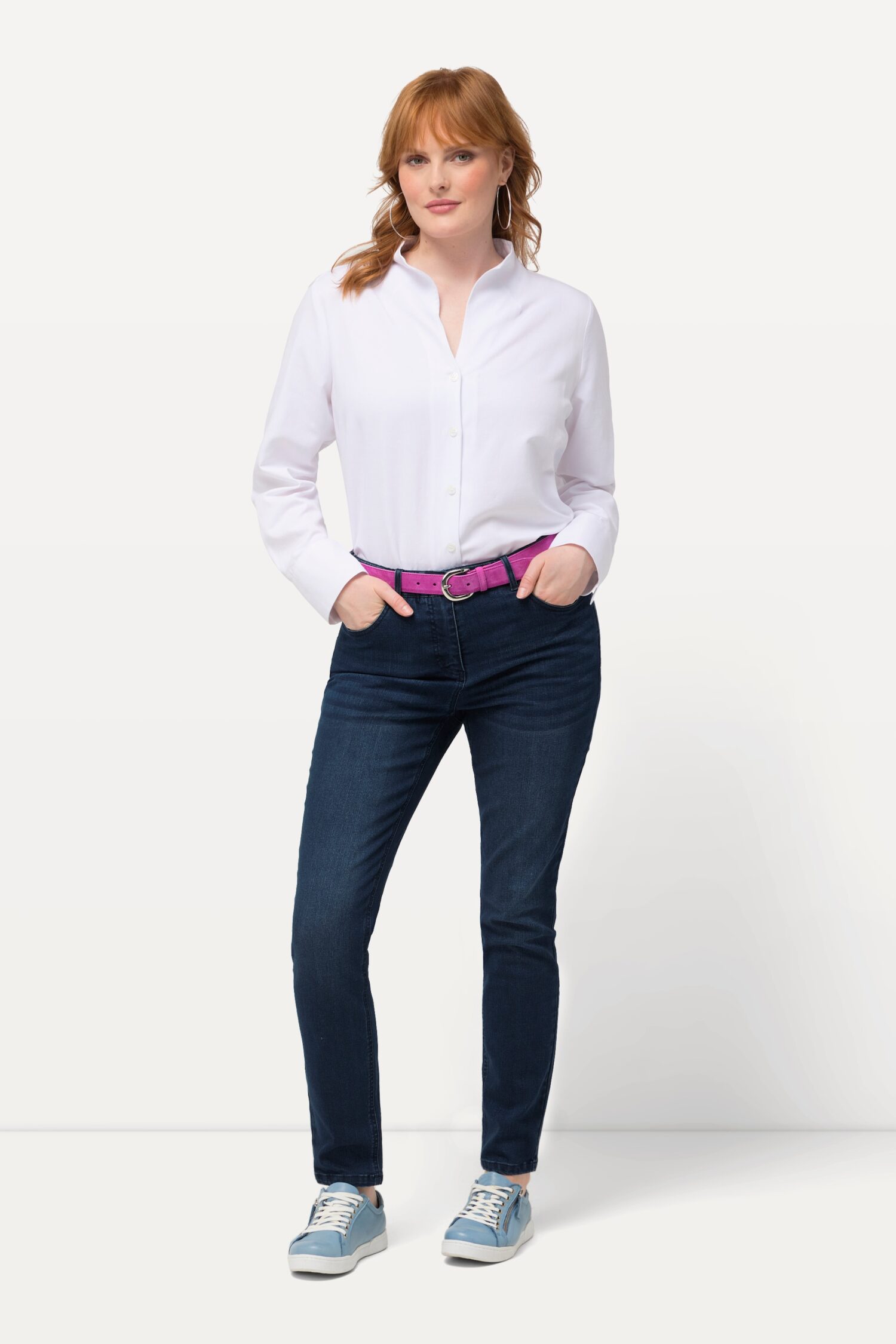 Τζιν παντελόνι skinny με ελαστική μέση και 5 τσέπες