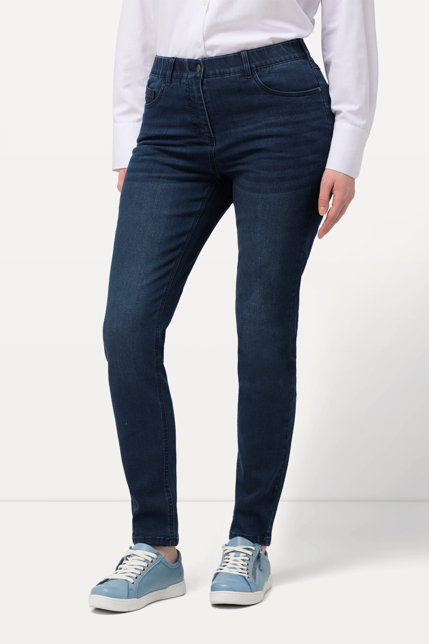Τζιν παντελόνι skinny με ελαστική μέση και 5 τσέπες