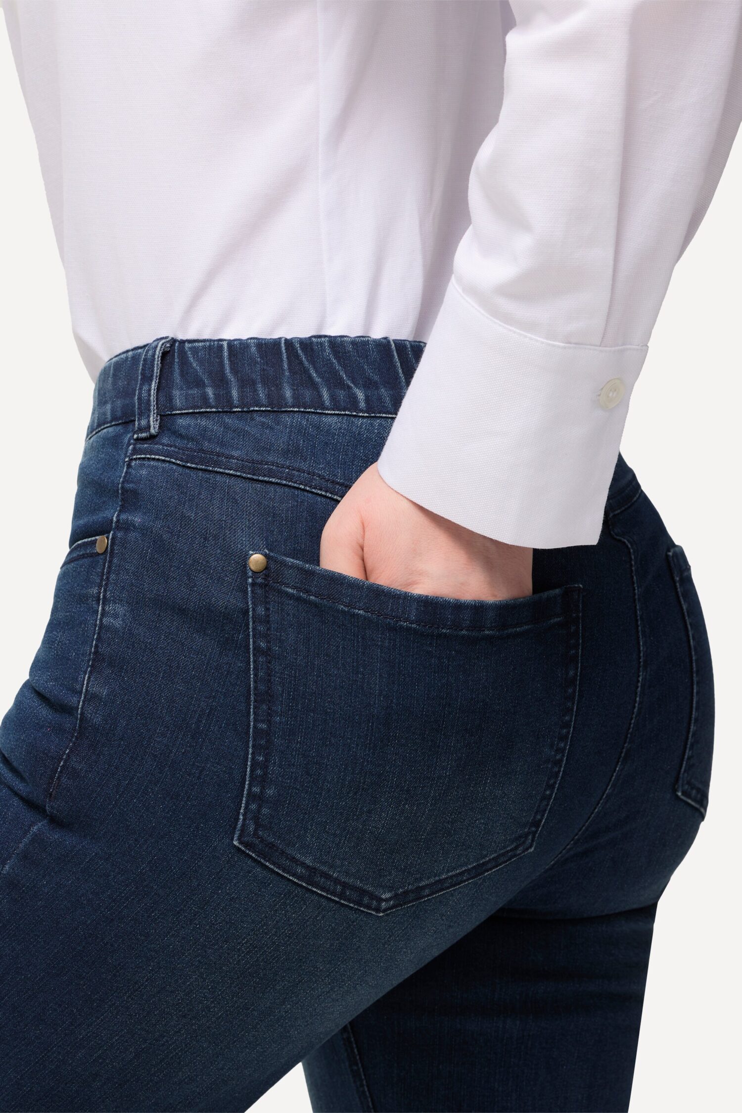 Τζιν παντελόνι skinny με ελαστική μέση και 5 τσέπες