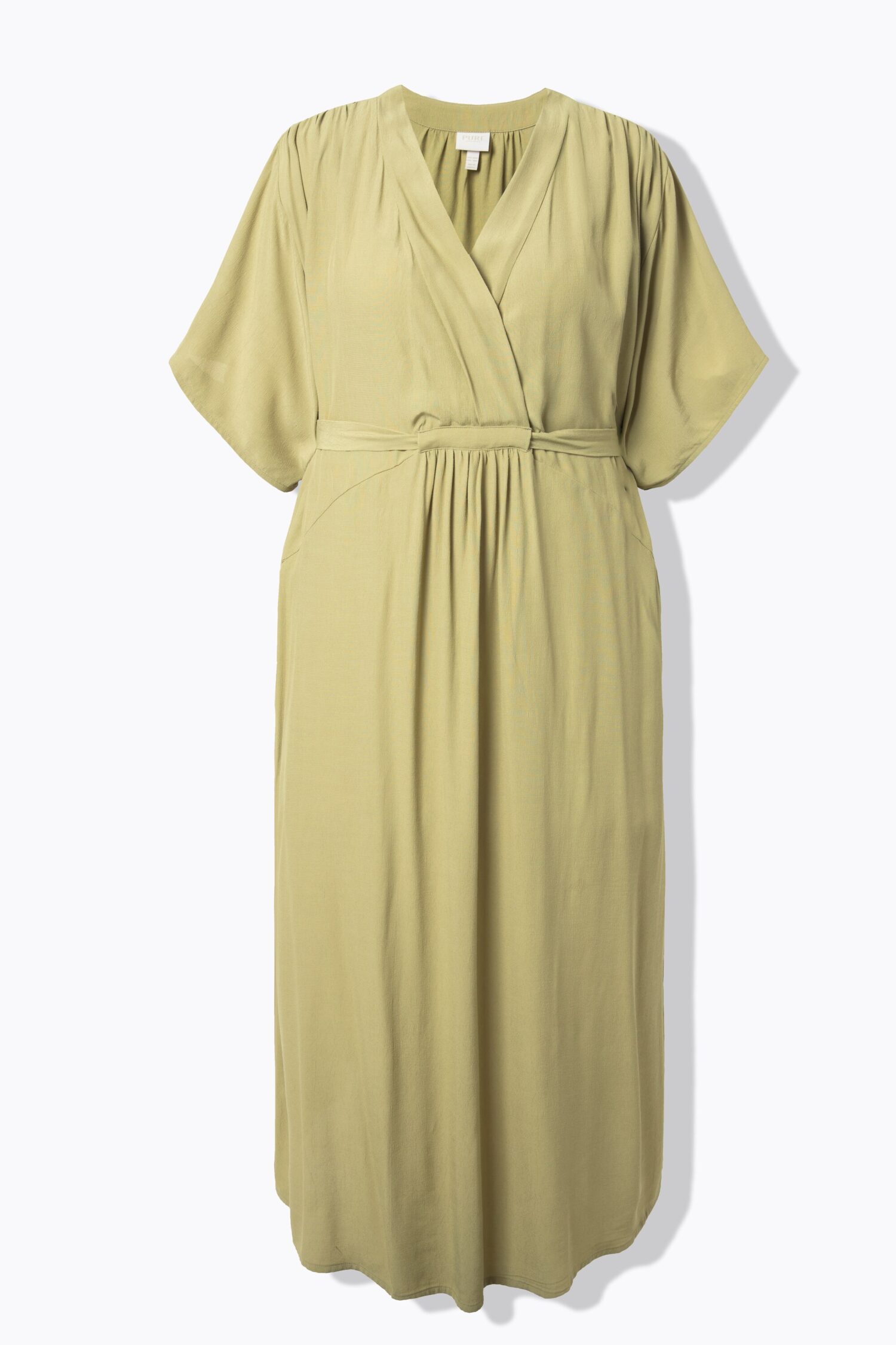 Φόρεμα μάξι με λαιμόκοψη V, wrap look και ζώνη στη μέση
