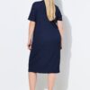 Φόρεμα μίντι oversized με ντραπέ και μικρό μεταλλικό κούμπωμα στη μέση
