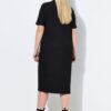 Φόρεμα μίντι oversized με ντραπέ και μικρό μεταλλικό κούμπωμα στη μέση