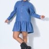 Φόρεμα oversized με γιακά και κουμπιά σε όλο το μήκος