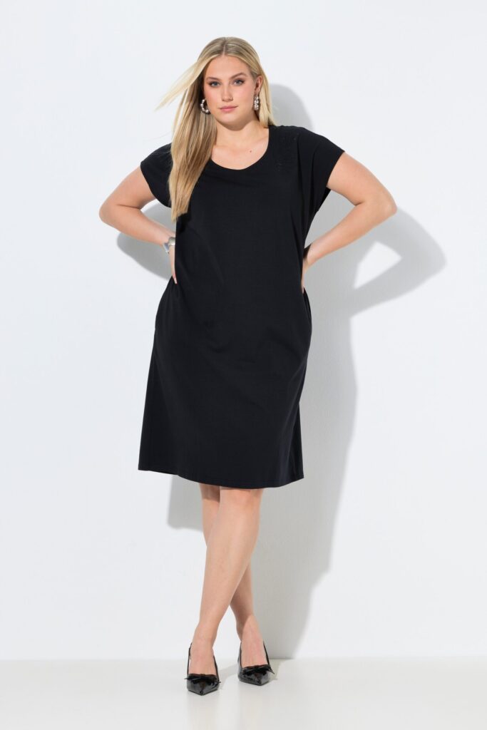 Φόρεμα oversized, σχέδιο με στρας στον ώμο