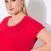 Φόρεμα oversized, σχέδιο με στρας στον ώμο