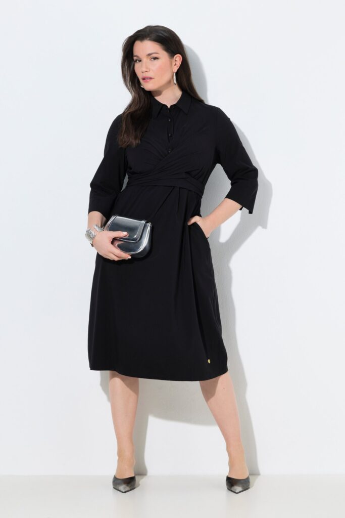 Φόρεμα σε ελαφρώς γραμμή Α με ντραπέ και τσέπες