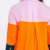 Φόρεμα σε γραμμή Α με color blocking και μανίκια 3/4
