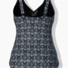 Μαγιό ολόσωμο με wrap look, μοτίβο και λεπτομέρεια στο πλάι