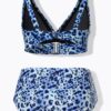 Μπικίνι σετ με animal print και διακοσμητικές αγκράφες