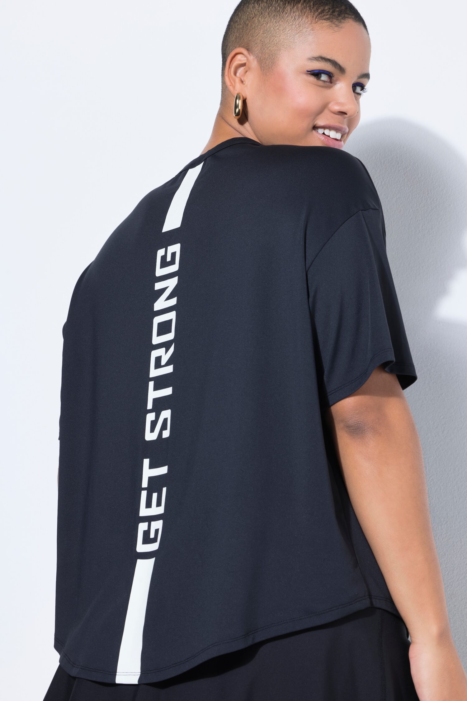 Μπλούζα αθλητική oversized με τύπωμα "Get Strong"