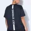 Μπλούζα αθλητική oversized με τύπωμα "Get Strong"